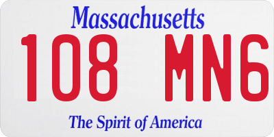 MA license plate 108MN6