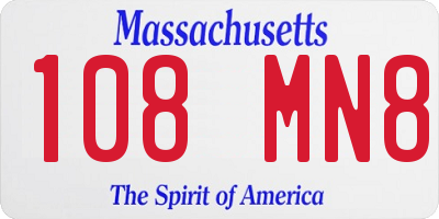 MA license plate 108MN8