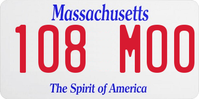 MA license plate 108MO0