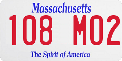 MA license plate 108MO2