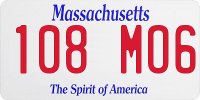 MA license plate 108MO6