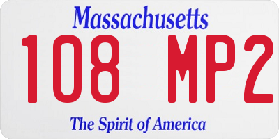 MA license plate 108MP2