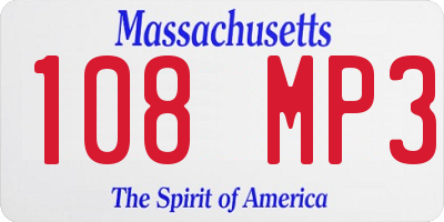 MA license plate 108MP3