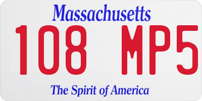 MA license plate 108MP5