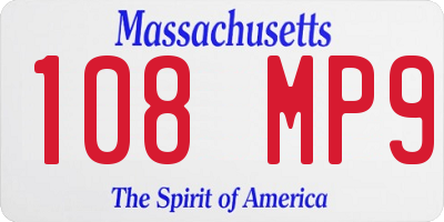MA license plate 108MP9