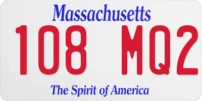 MA license plate 108MQ2