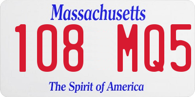 MA license plate 108MQ5