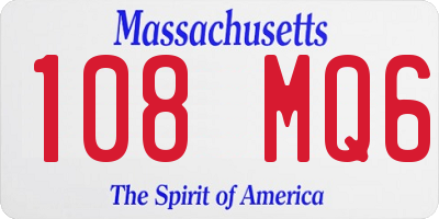 MA license plate 108MQ6