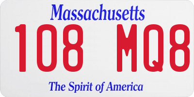 MA license plate 108MQ8