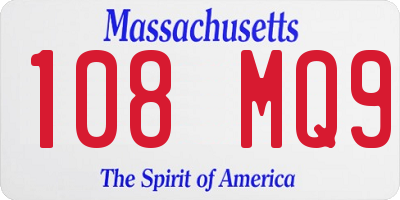 MA license plate 108MQ9