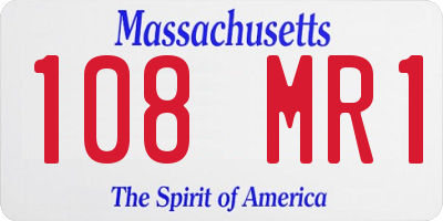 MA license plate 108MR1