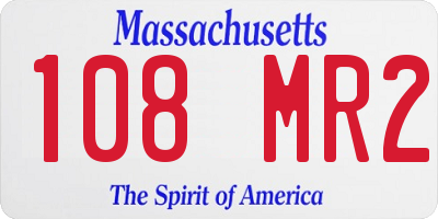 MA license plate 108MR2