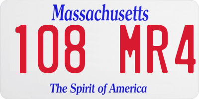 MA license plate 108MR4