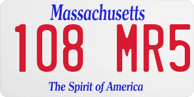 MA license plate 108MR5
