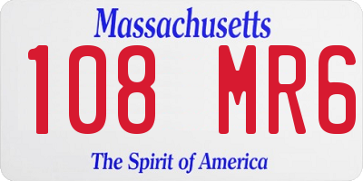 MA license plate 108MR6