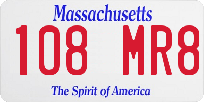 MA license plate 108MR8