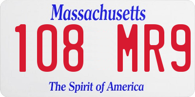 MA license plate 108MR9