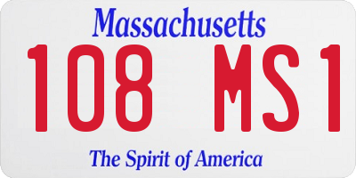 MA license plate 108MS1