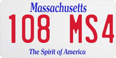MA license plate 108MS4