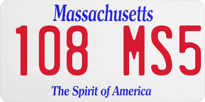 MA license plate 108MS5