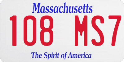 MA license plate 108MS7