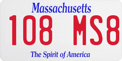 MA license plate 108MS8