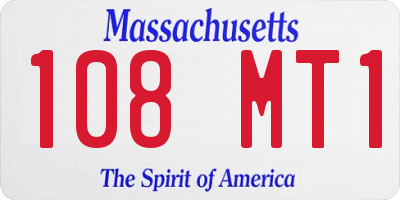 MA license plate 108MT1