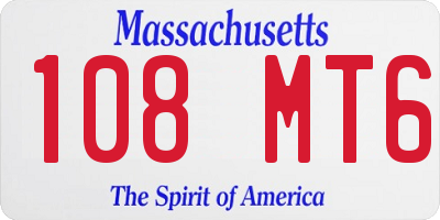 MA license plate 108MT6