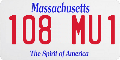 MA license plate 108MU1