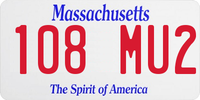 MA license plate 108MU2