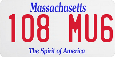 MA license plate 108MU6