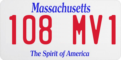 MA license plate 108MV1