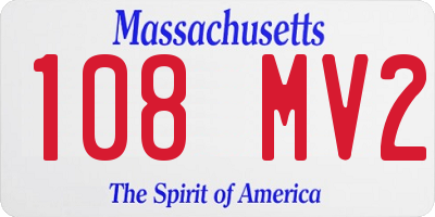 MA license plate 108MV2