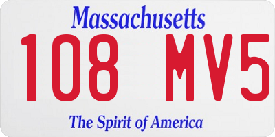 MA license plate 108MV5