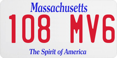 MA license plate 108MV6