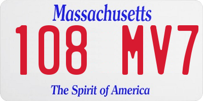 MA license plate 108MV7