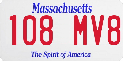 MA license plate 108MV8