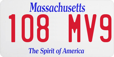 MA license plate 108MV9