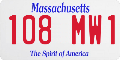 MA license plate 108MW1