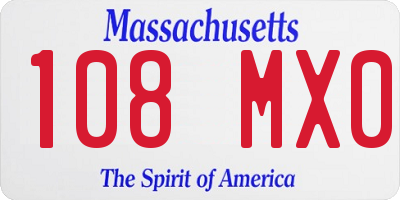 MA license plate 108MX0