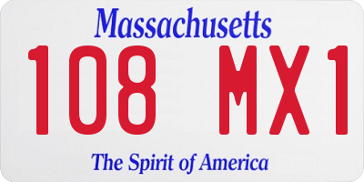 MA license plate 108MX1