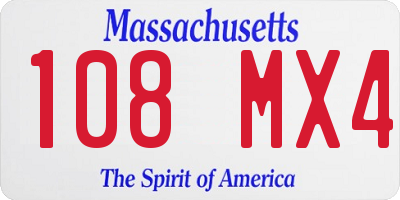 MA license plate 108MX4