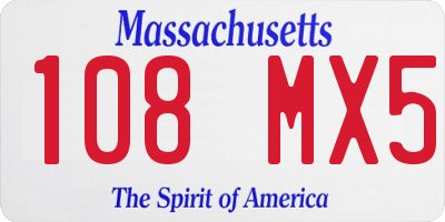 MA license plate 108MX5