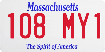MA license plate 108MY1