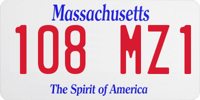 MA license plate 108MZ1