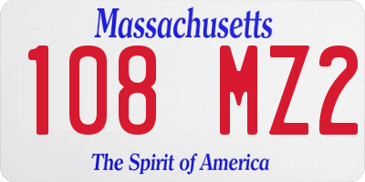 MA license plate 108MZ2