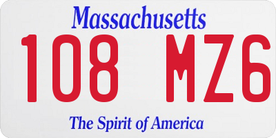 MA license plate 108MZ6