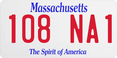 MA license plate 108NA1