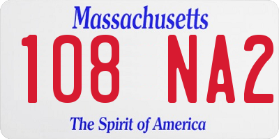 MA license plate 108NA2