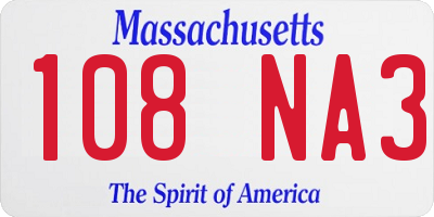 MA license plate 108NA3